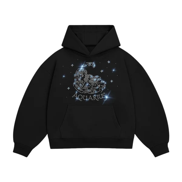 Bluza oversize z Twoim zodiakiem kryształki, Zodiacan, streetwear z motywem zodiaku
