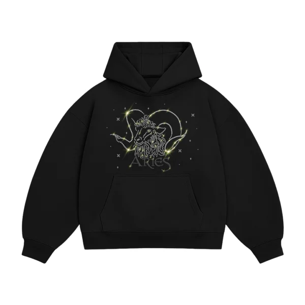 Bluza oversize z Twoim zodiakiem kryształki, Zodiacan, streetwear z motywem zodiaku