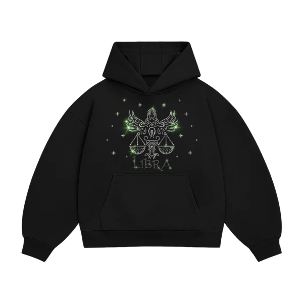 Bluza oversize z Twoim zodiakiem kryształki, Zodiacan, streetwear z motywem zodiaku