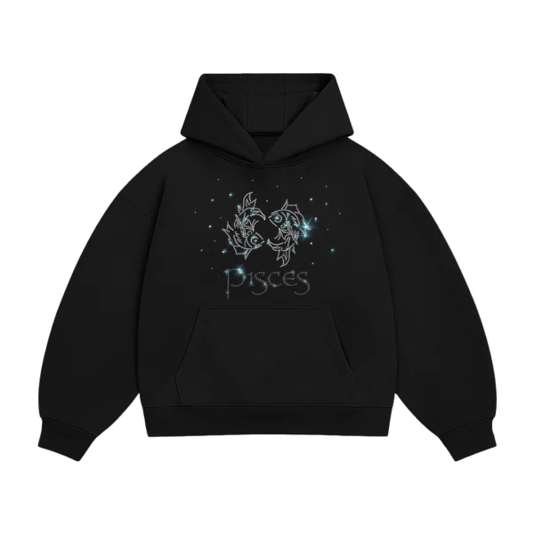 Bluza oversize z Twoim zodiakiem kryształki, Zodiacan, streetwear z motywem zodiaku