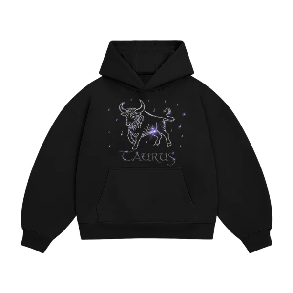 Bluza oversize z Twoim zodiakiem kryształki, Zodiacan, streetwear z motywem zodiaku