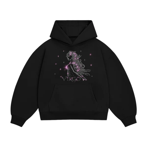 Bluza oversize z Twoim zodiakiem kryształki, Zodiacan, streetwear z motywem zodiaku