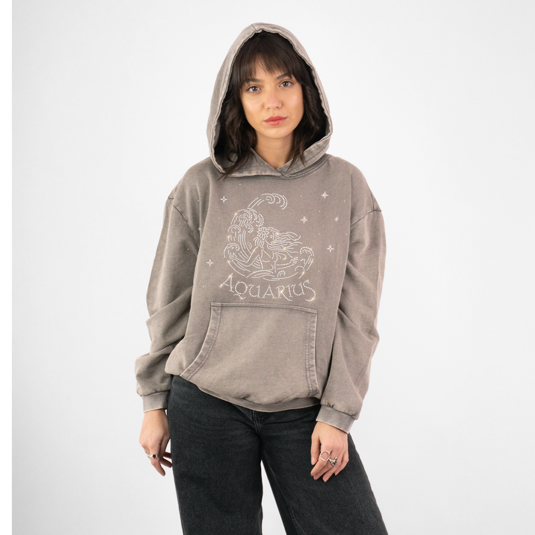 Bluza Vintage AQUARIUS Wodnik (Szara)