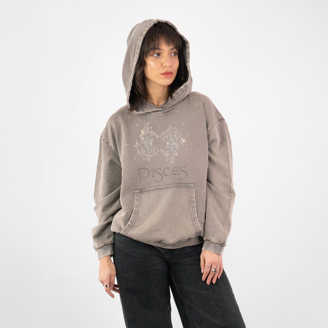 Bluza Vintage PISCES Ryby (Szara)