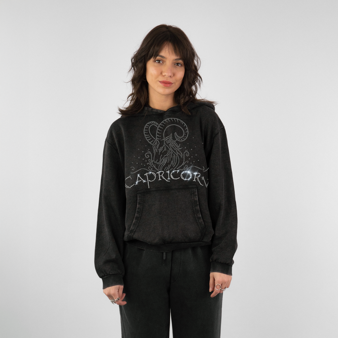 Bluza Vintage CAPRICORN Koziorożec (Czarna)