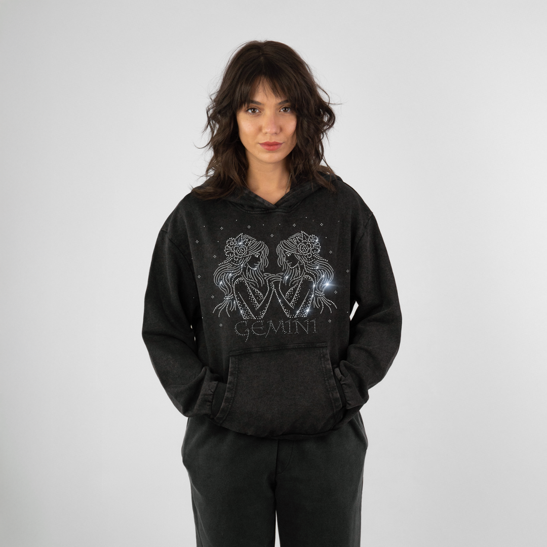 Bluza Vintage GEMINI Bliźnięta (Czarna)