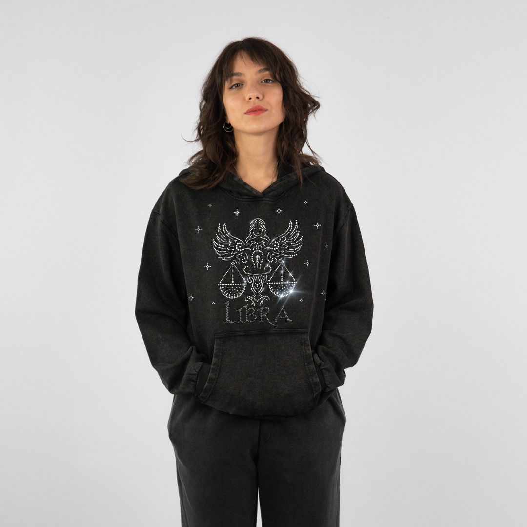 Bluza Vintage LIBRA Waga (Czarna)