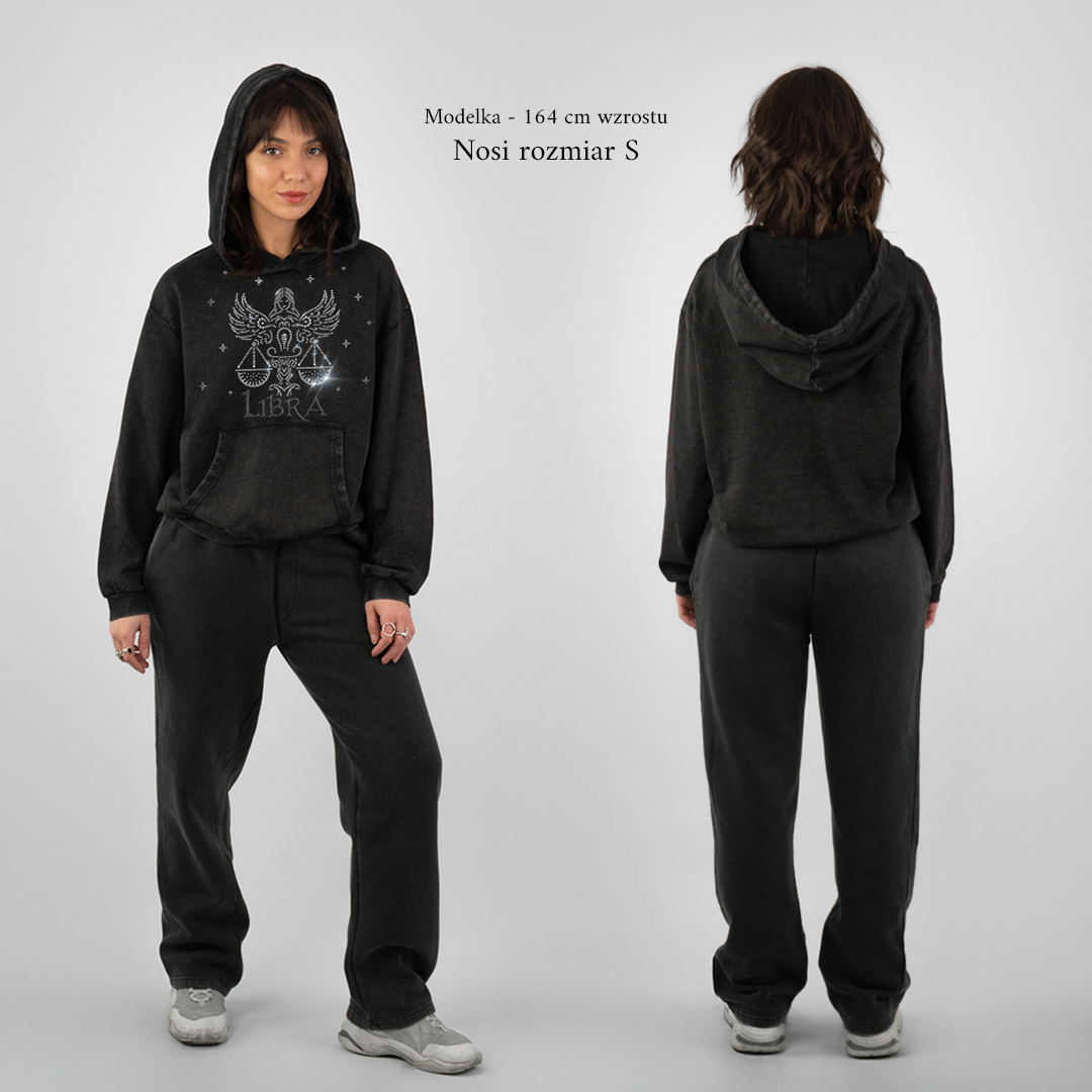 Bluza oversize z Twoim zodiakiem kryształki Zodiacan streetwear z motywem zodiaku