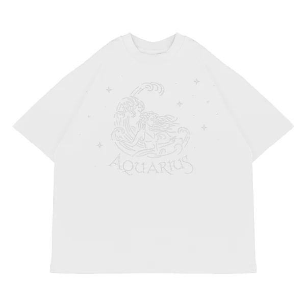 Koszulka oversize Aquarius Wodnik od Zodiacan, streetwear z motywem zodiaku