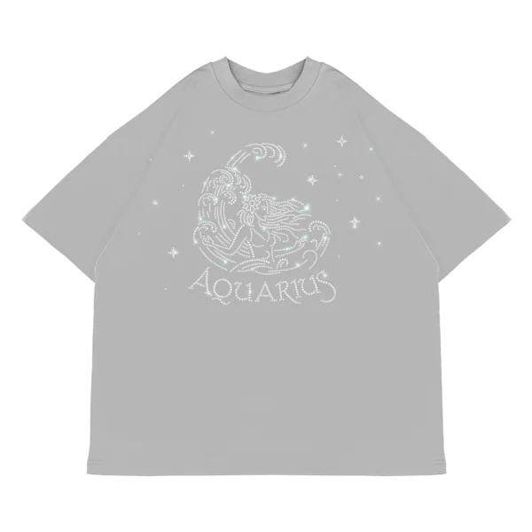 Koszulka oversize Aquarius Wodnik od Zodiacan, streetwear z motywem zodiaku