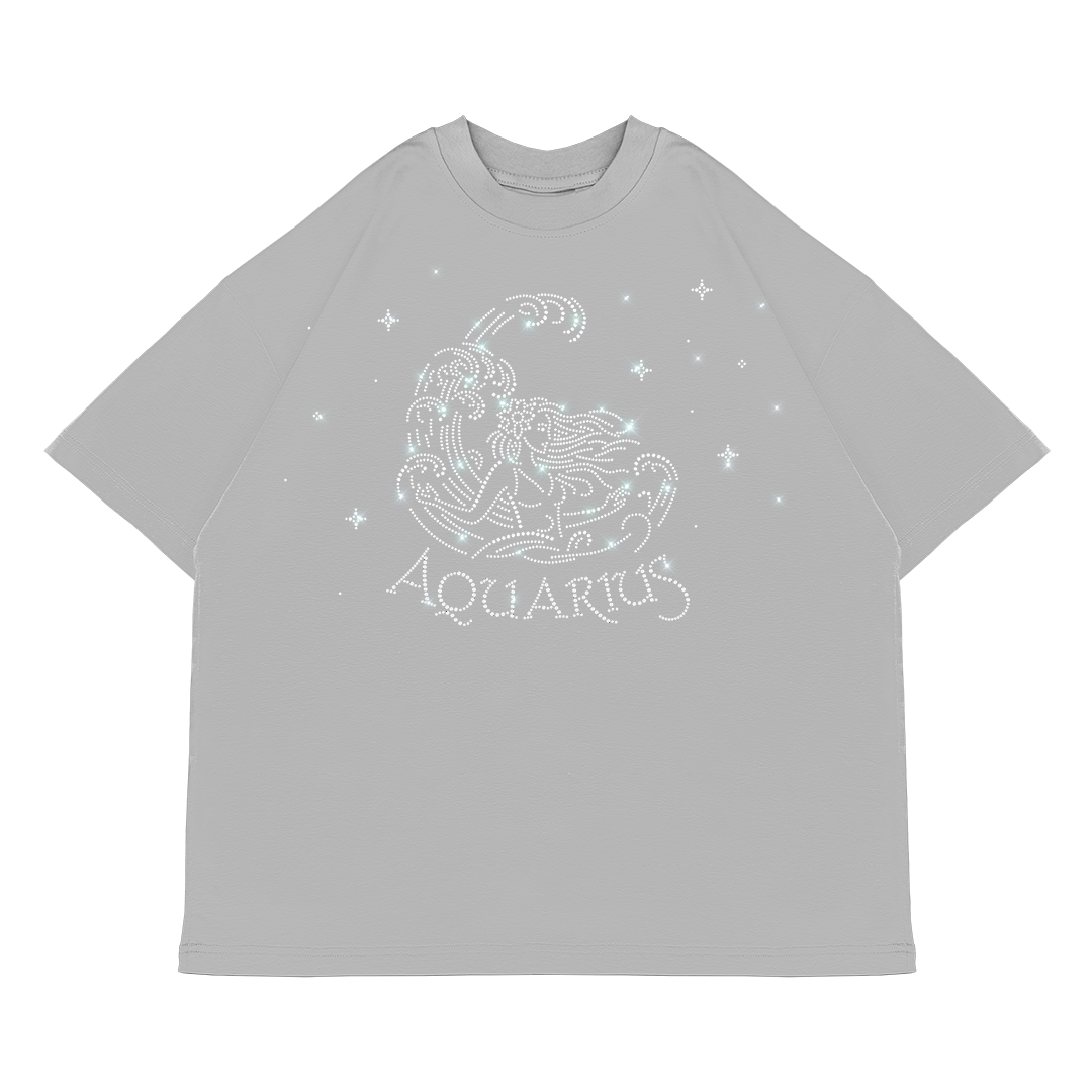 Koszulka Oversize AQUARIUS Wodnik [Szara]
