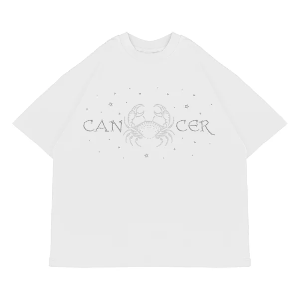 Koszulka oversize CANCER Rak od Zodiacan, streetwear z motywem zodiaku