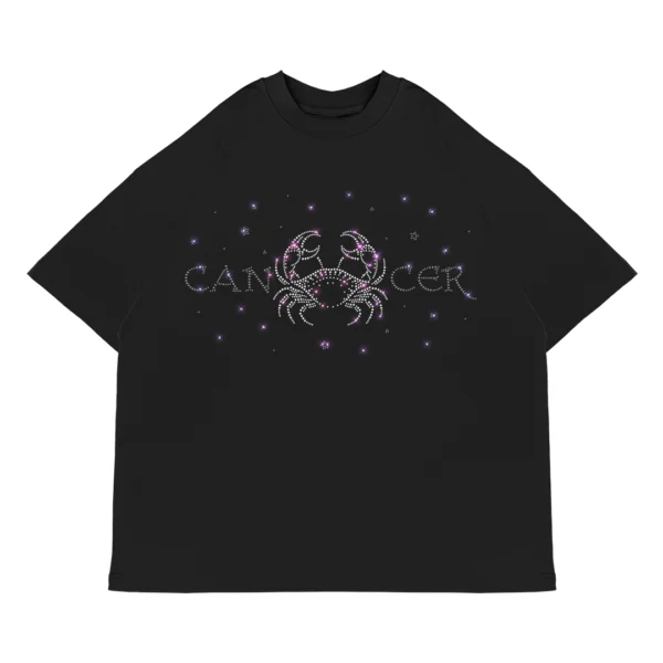 Koszulka oversize CANCER Rak od Zodiacan, streetwear z motywem zodiaku