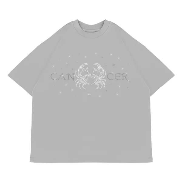 Koszulka oversize CANCER Rak od Zodiacan, streetwear z motywem zodiaku
