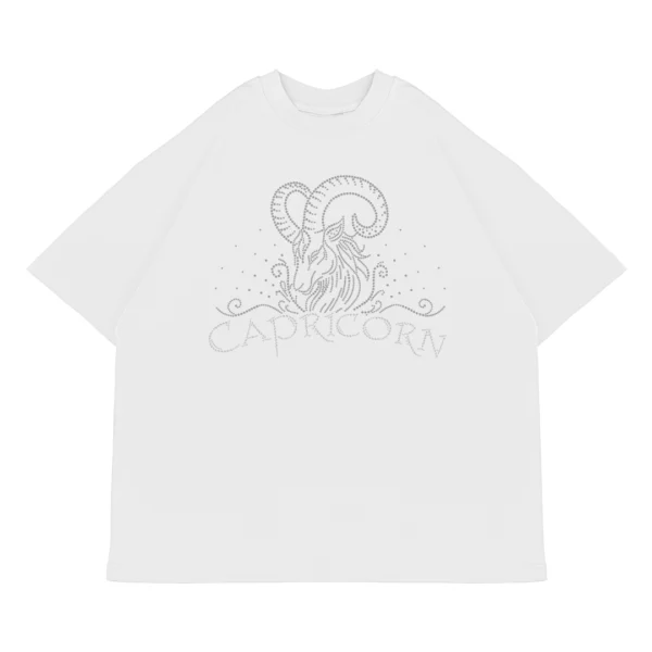 Koszulka oversize CAPRICORN Koziorożec od Zodiacan, streetwear z motywem zodiaku