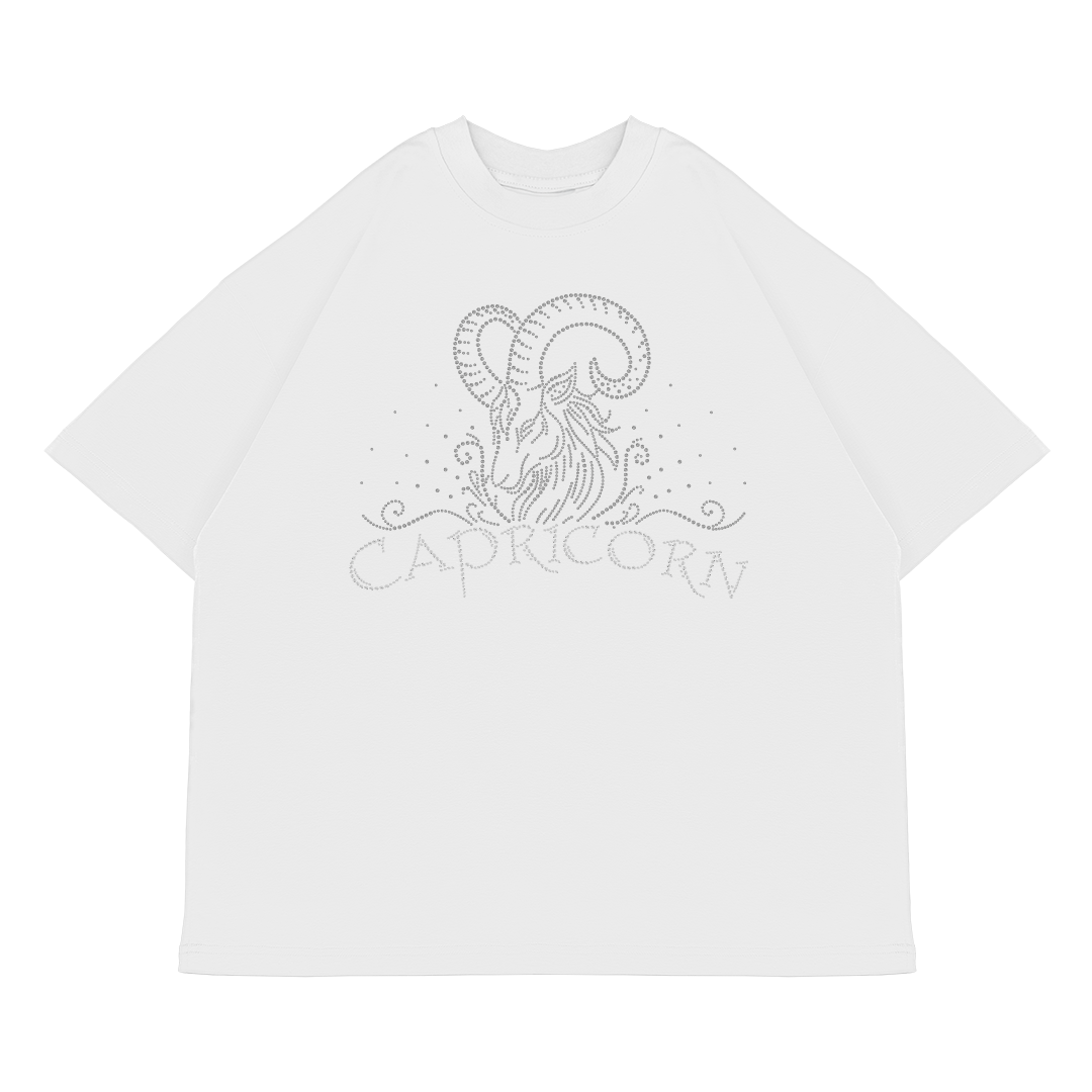 Koszulka Oversize CAPRICORN Koziorożec [Biała]