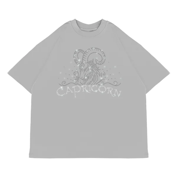 Koszulka oversize CAPRICORN Koziorożec od Zodiacan, streetwear z motywem zodiaku