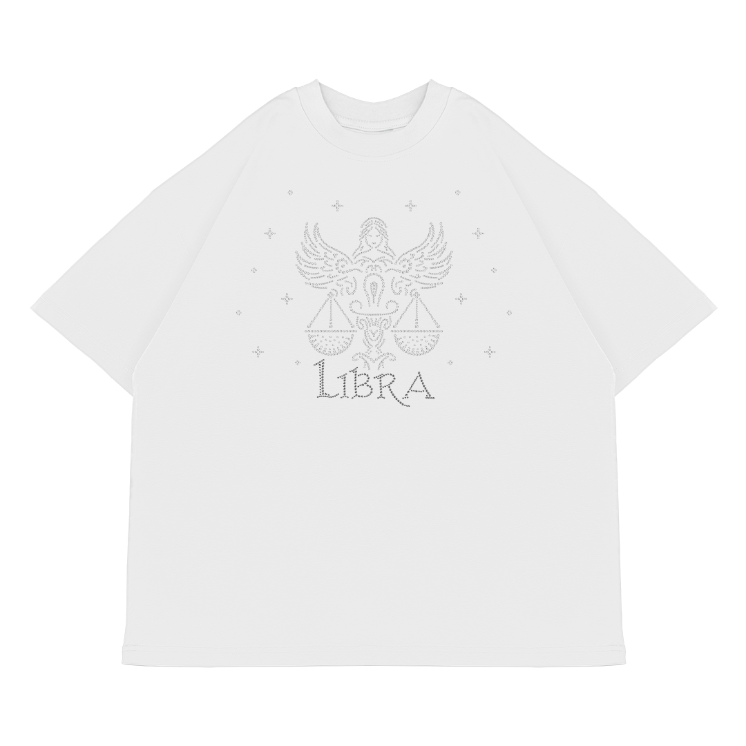 Koszulka Oversize LIBRA Waga [Biała]