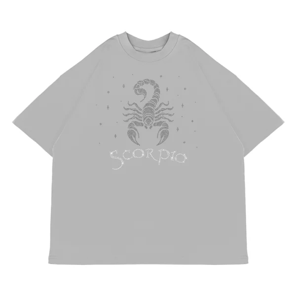 Koszulka oversize SCORPIO Skorpion od Zodiacan, streetwear z motywem zodiaku