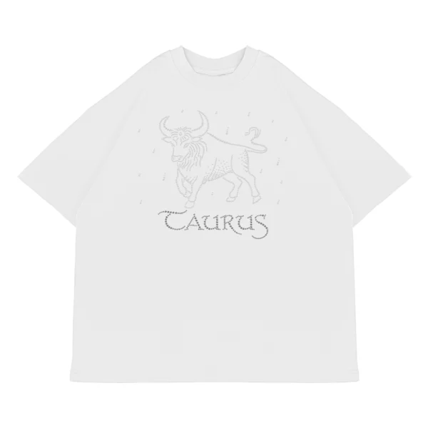 Koszulka oversize TAURUS Byk od Zodiacan, streetwear z motywem zodiaku