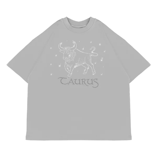 Koszulka oversize TAURUS Byk od Zodiacan, streetwear z motywem zodiaku