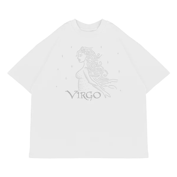 Koszulka oversize VIRGO Panna od Zodiacan, streetwear z motywem zodiaku