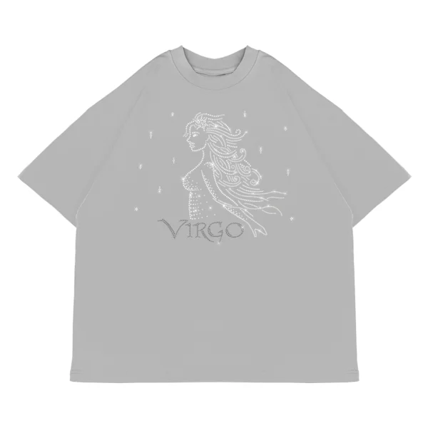 Koszulka oversize VIRGO Panna od Zodiacan, streetwear z motywem zodiaku