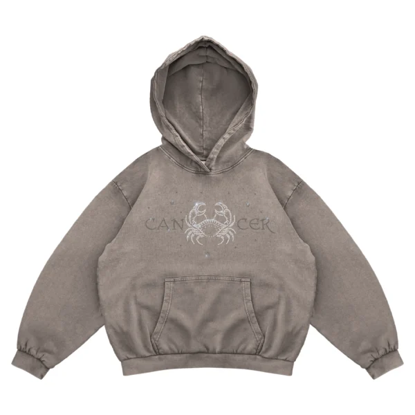 Bluza oversize z Twoim zodiakiem kryształki Zodiacan streetwear z motywem zodiaku