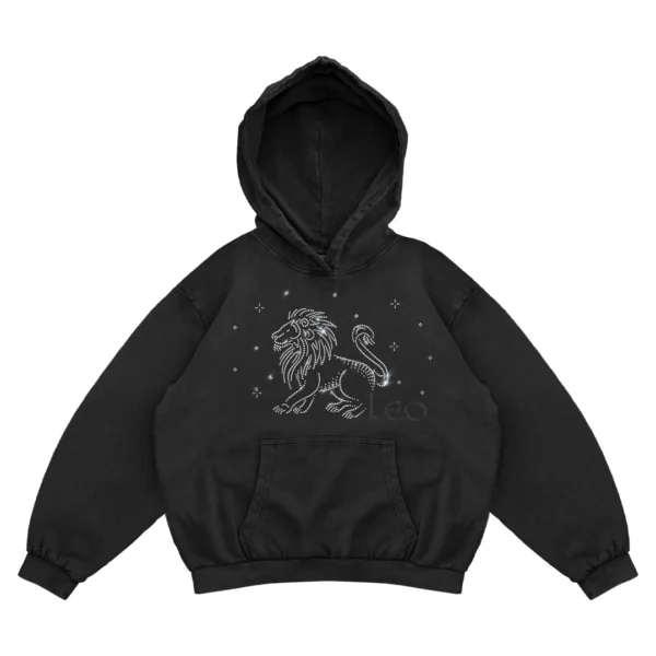 Bluza oversize z Twoim zodiakiem kryształki Zodiacan streetwear z motywem zodiaku