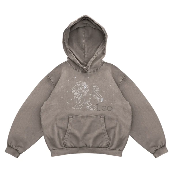 Bluza oversize z Twoim zodiakiem kryształki Zodiacan streetwear z motywem zodiaku