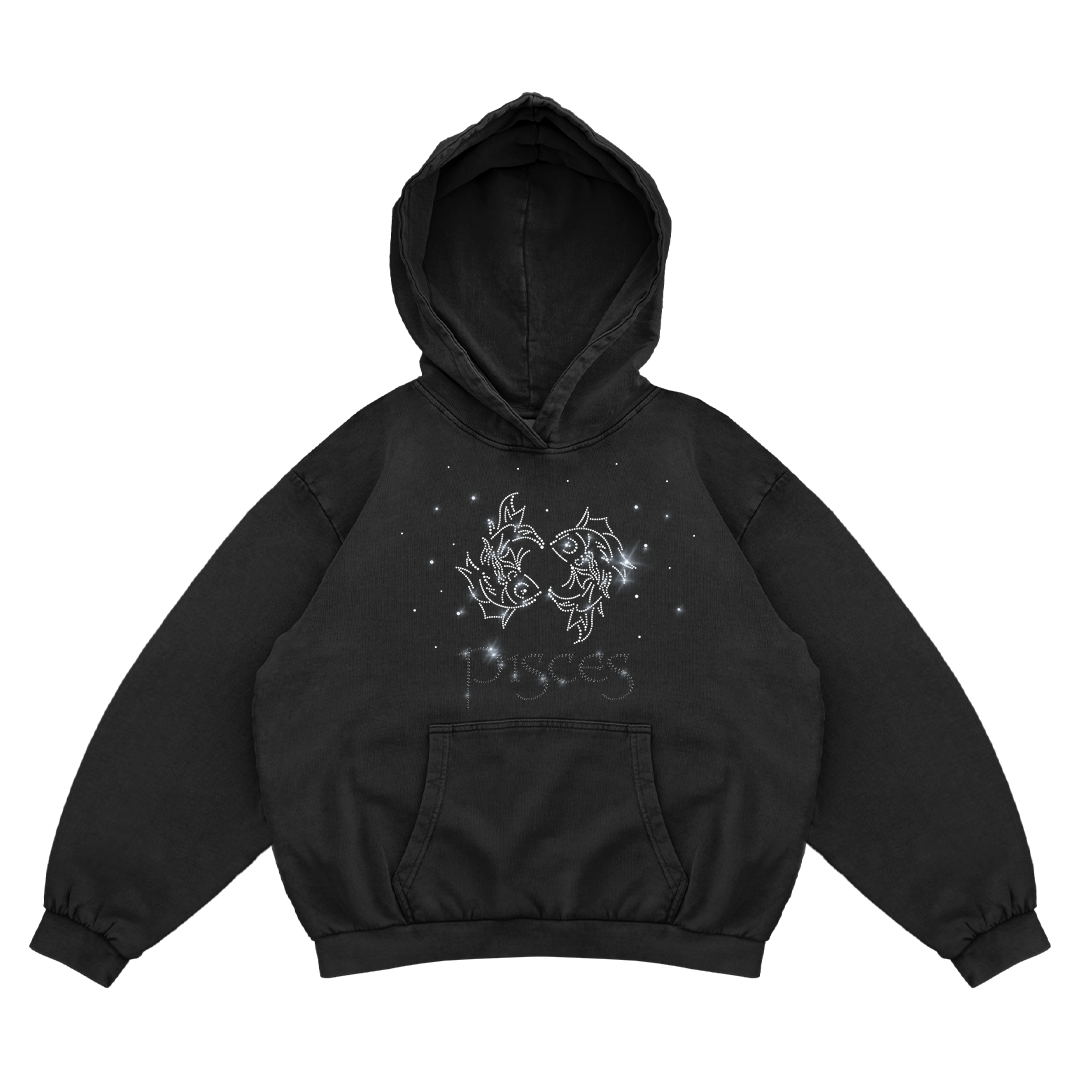 Bluza Vintage PISCES Ryby (Czarna)