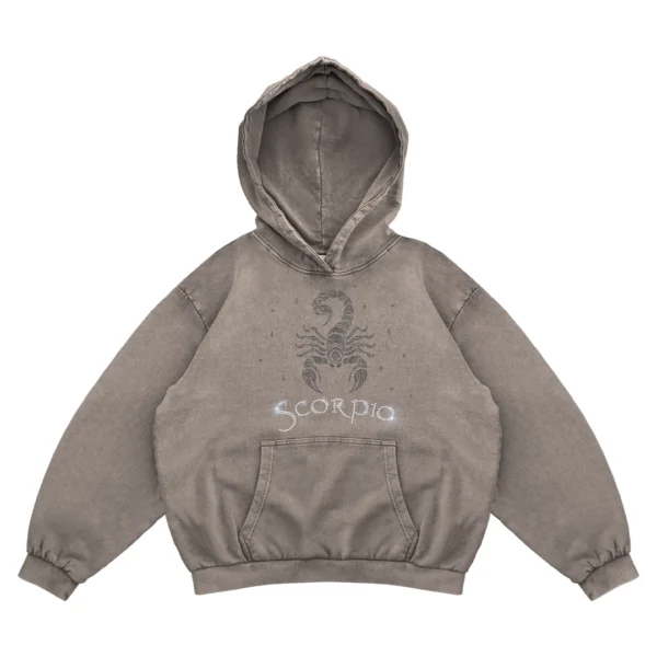 Bluza oversize z Twoim zodiakiem kryształki Zodiacan streetwear z motywem zodiaku