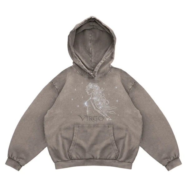 Bluza oversize z Twoim zodiakiem kryształki Zodiacan streetwear z motywem zodiaku