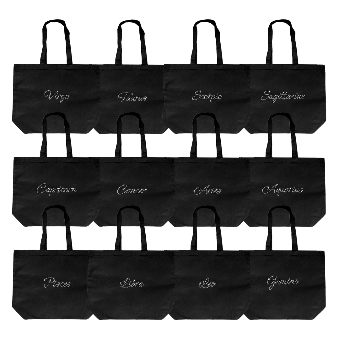 Torba Premium Czarna od Zodiacan, Motyw znaku zodiaku